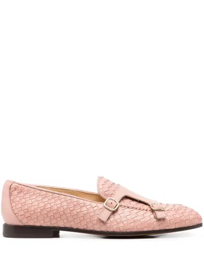 Doucal's Double-buckle Woven Loafers In Rosa