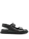 Doucal's Double-strap Leather Sandals In Black