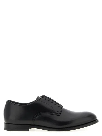 Doucal's '5 Fori' Lace Up Shoes In Black