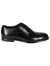 Doucal's High-shine Black Oxford Shoes With Lace-up Fastening In Black