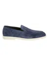 Doucal's Adler Loafer In Storm Vision Suede In Blue