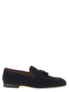 Doucal's Navy Blue Solid Adler Loafers In Blue