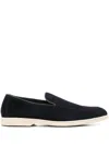 Doucal's Moccasin Shoes With Smooth Suede Finish In Blue