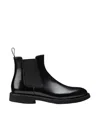 Doucal's Polished Leather Ankle Boots With Elastic Side Panels In Black