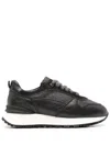 Doucal's Black Leather And Wool Trainers In Black