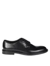 Doucal's Black Leather Derby Shoes In Black