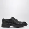 Doucal's Black Leather Derby Shoes In Black