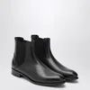 Doucal's Black Smooth Leather Ankle Boots In Black