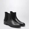 Doucal's Black Smooth Leather Ankle Boots In Multi
