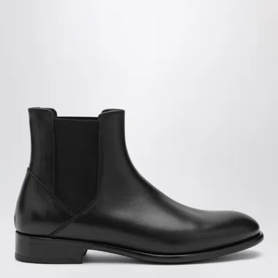 DOUCAL'S DOUCAL'S BLACK SMOOTH LEATHER ANKLE BOOTS MEN