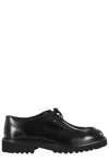 Doucal's Black Smooth Leather Derby Shoes With Lace-up Closure In Black