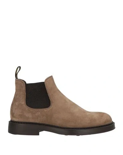 Doucal's Bruges Man Ankle Boots Taupe Size 7 Leather In Brown