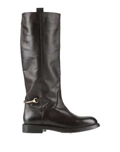Doucal's Bruges Woman Boot Dark Brown Size 8 Leather In Black