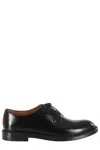 Doucal's Brushed Leather Derby Lace-up Shoes In Black