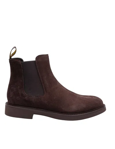 Doucal's Brushed Suede Ankle Boot In Brown