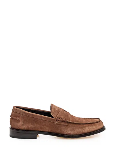 Doucal's Classic Leather Moccasin Loafers In Brown