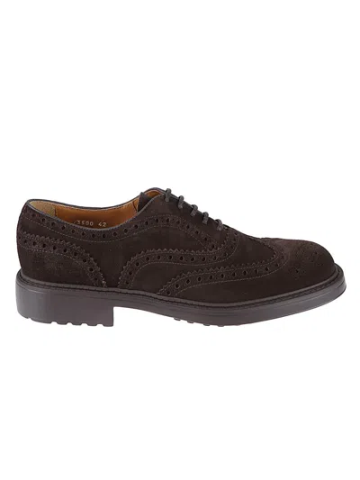 Doucal's Suede Dovetail Oxford Lace-up In Animal Print