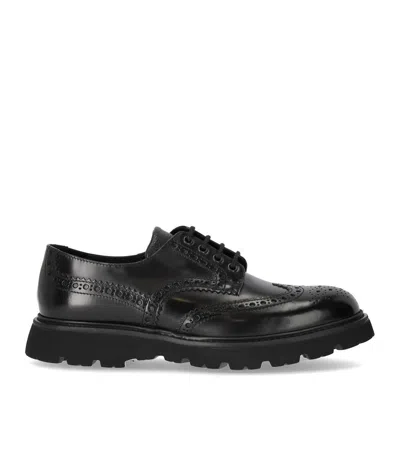 Doucal's Derby Black Brogue Lace-up Shoe In Multi