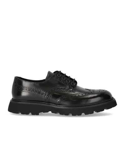 Doucal's Derby Black Brogue Lace-up Shoe