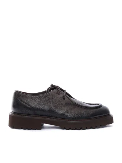 Doucal's Leather Derby Shoes In Black