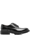 Doucal's Black Leather Derby Shoes In Black