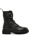 Doucal's Double Buckle Ankle Boot In Black