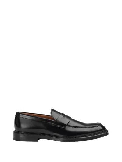 DOUCAL'S DOUCAL'S DOUCAL'S BLACK LEATHER MOCCASIN