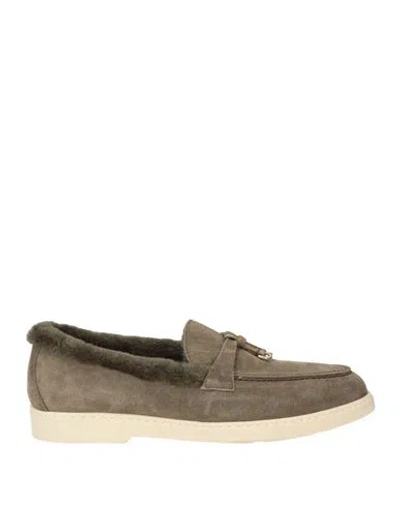Doucal's Edo Woman Loafers Sage Green Size 7 Leather In Metallic