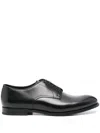 Doucal's Black Patent Leather Derby Lace-ups In Black