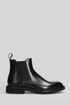 Doucal's Polished Leather Ankle Boots With Elastic Side Panels In Black