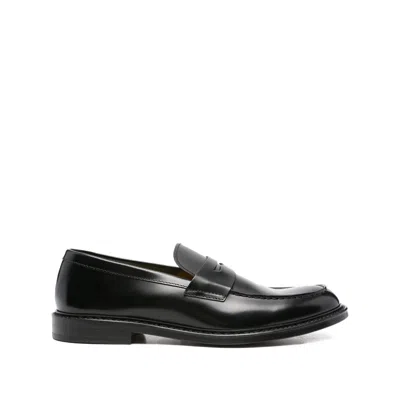 Doucal's Horsebit Almond-toe Calf Leather Loafer In Black