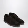 Doucal's Lace Free Desert Boot In Brown Suede In Brown