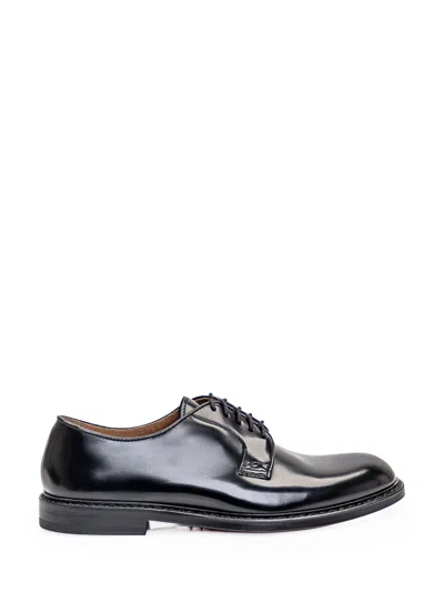 Doucal's Derby Lace Up Skin In Black