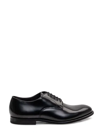 Doucal's Lace-up Leather Shoes For Fall 2025 In Black