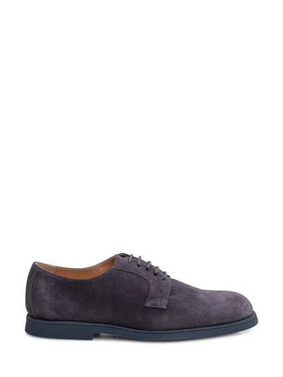 Doucal's Lace-up Suede Shoes In Blue