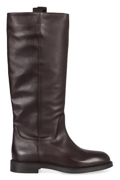 Doucal's Leather Boots In Brown