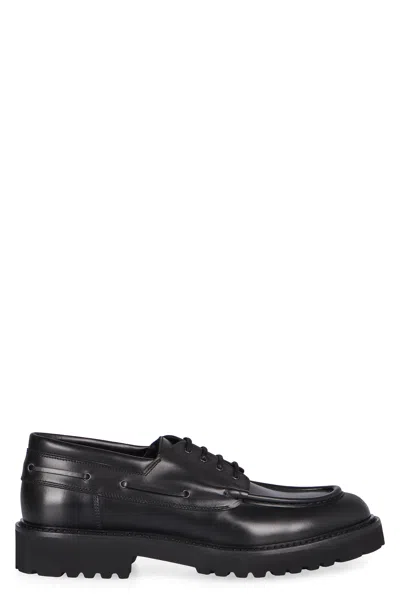 Doucal's Smooth Leather Lace-up Shoes In Black