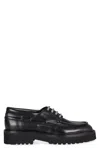 Doucal's Leather Lace-up Loafers In Black