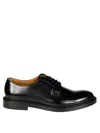Doucal's Black Solid Lace Up Shoes In Black