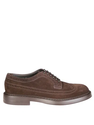 Doucal's Leather Lace-up Brogue Shoes In Brown