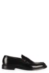 Doucal's Leather Loafers With Embossed Bowl Stitching In Black