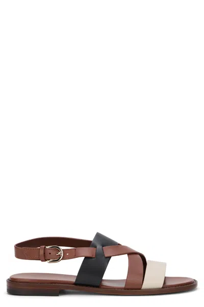 Doucal's Low Leather Sandal In Brown