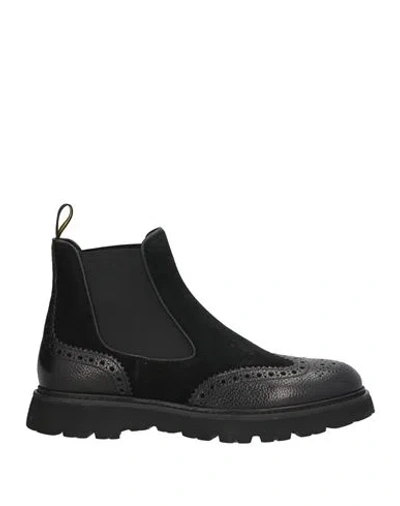 DOUCAL'S DOUCAL'S MAN ANKLE BOOTS BLACK SIZE 12 LEATHER