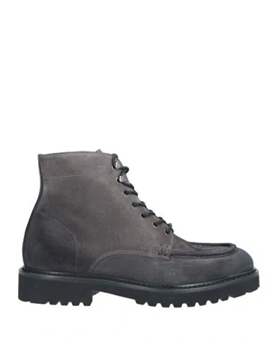 Doucal's Man Ankle Boots Charcoal Size 7 Leather In Grey