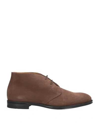 Doucal's Man Ankle Boots Chocolate Brown Size 9 Leather