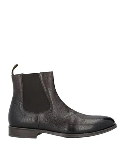 Doucal's Man Ankle Boots Dark Brown Size 13 Leather In Black