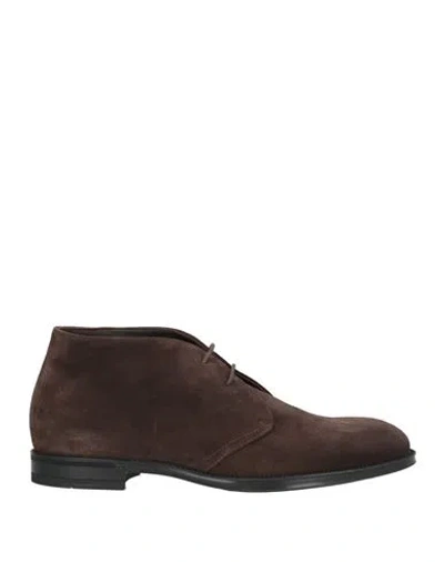 DOUCAL'S DOUCAL'S MAN ANKLE BOOTS DARK BROWN SIZE 9 LEATHER