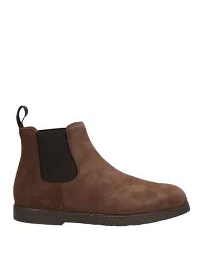 Doucal's Man Ankle Boots Dark Brown Size 9 Leather In Multi