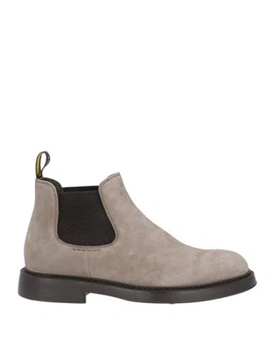 Doucal's Man Ankle Boots Grey Size 9 Leather In Gray
