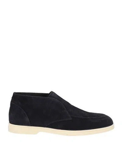 Doucal's Man Ankle Boots Midnight Blue Size 7 Leather In Black